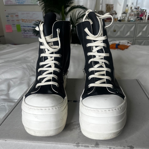 Rick Owens DRKSHDW high top lace-up sneakers